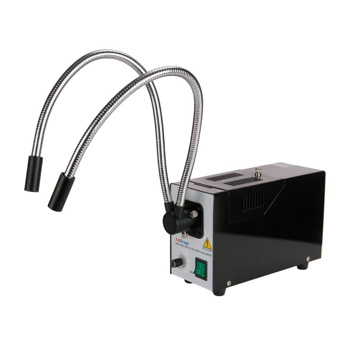 AmScope HL250-BY Iluminador de Fibra Óptica de 150W con Doble Cuello de Ganso para Microscopios