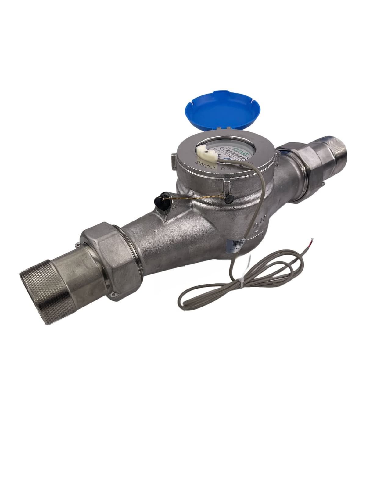 DAE MJS-200 Medidor de agua potable 2" NSF61, salida por pulso, incluye acoples, lectura en galones