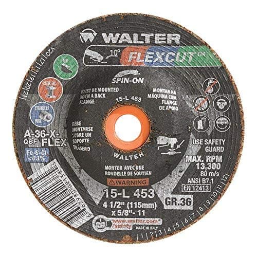 Walter 15L453 FLEXCUT Flexible Grinding Wheel Pack of 25 - 4-1/2 in. A-36-X-FLEX