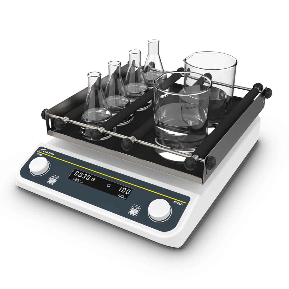 LAB FISH Agitador Orbital Digital Ajustable 40-200 RPM, Plato 12.6"x12.6", Capacidad 5 kg LFUSOS-40PRO