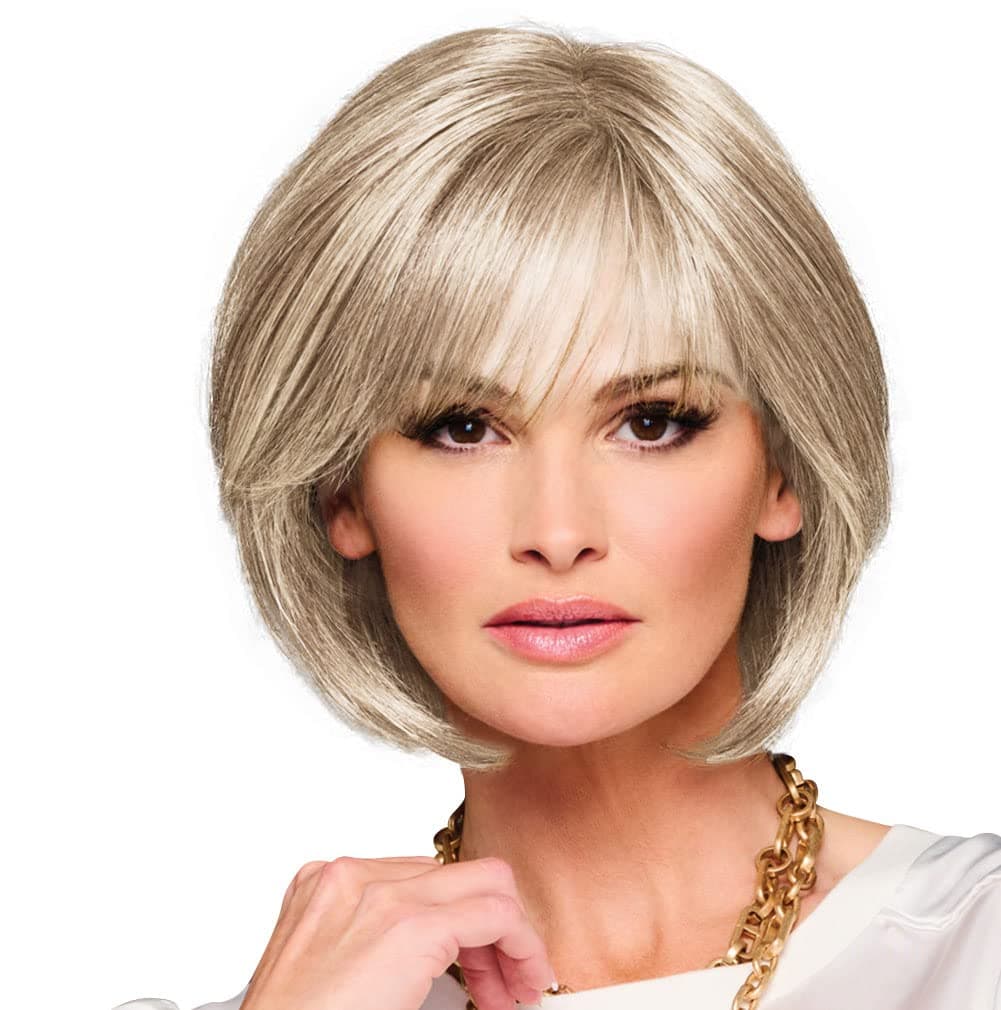 Hair u wear Raquel Welch Made You Look bob chic a la altura de la barbilla, 100% anudada a mano, casquete Petite-Average, RL16/22SS Iced Sweet Cream