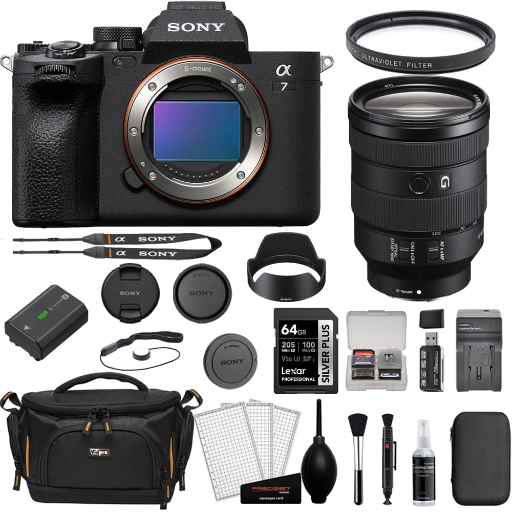 Sony Alpha a7 IV cuerpo con lente FE 24-105mm f/4 G OSS y kit de 12 accesorios BSONILCE7M4B-007