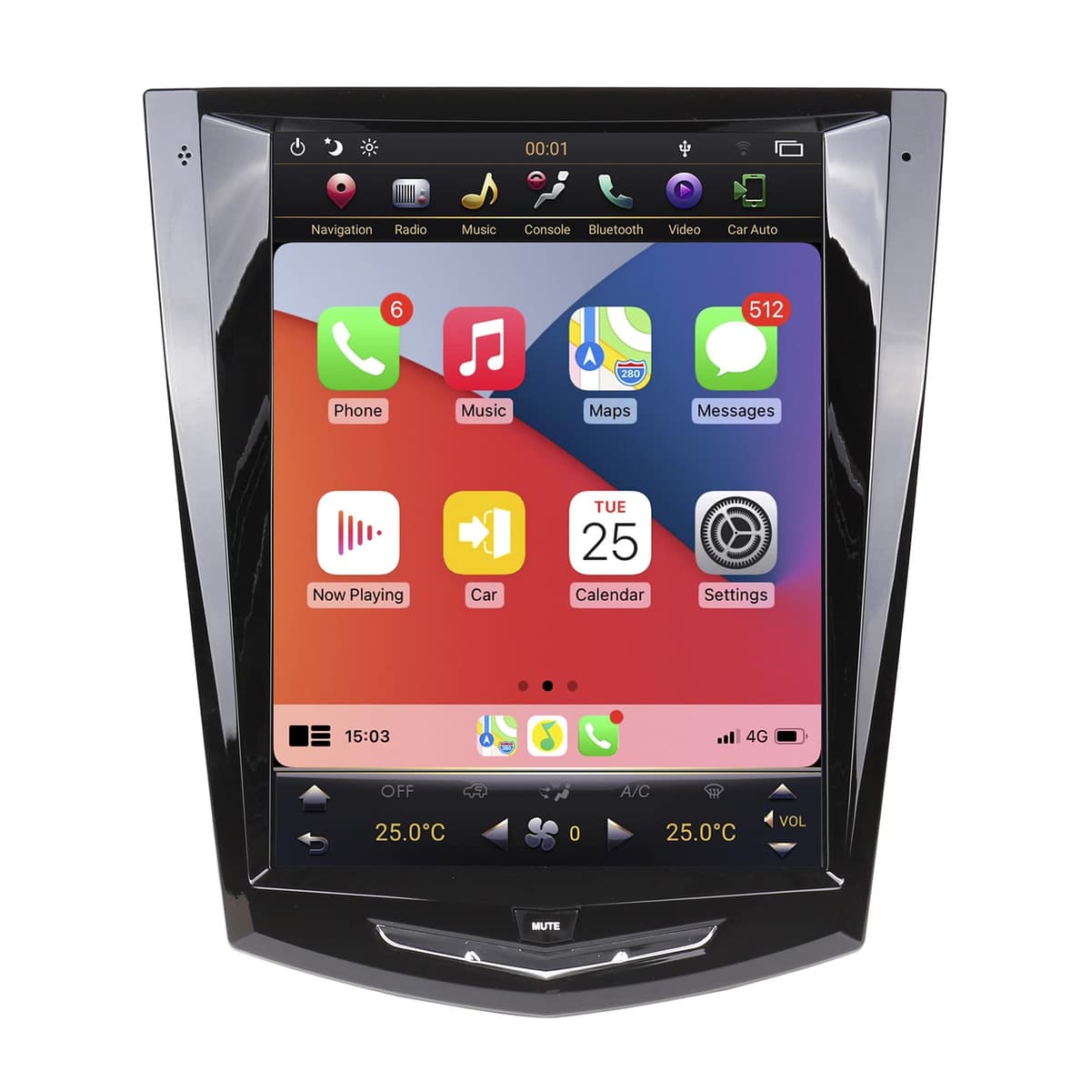 ZWNAV Radio táctil estilo Tesla 10.5" para Cadillac ATS/CTS/XTS/SRX/Escalade 2015-2018 con Android Auto/CarPlay