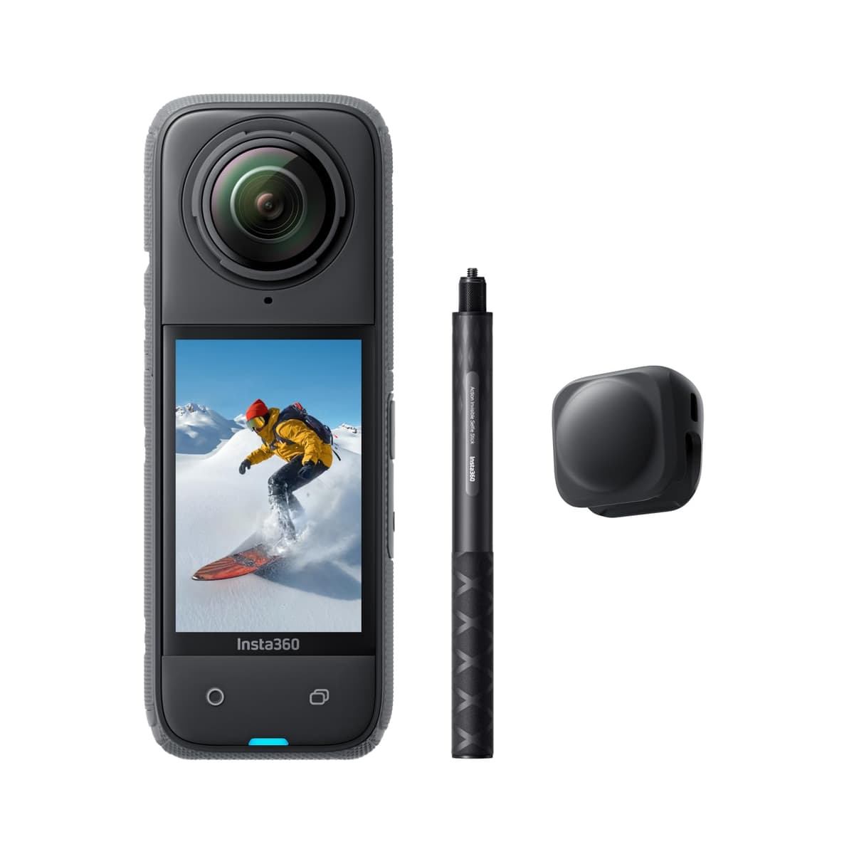 Insta360 X4 Snowboard Bundle - Cámara 360 8K resistente al agua con baterías y accesorios CINSABMA-S1-NSD