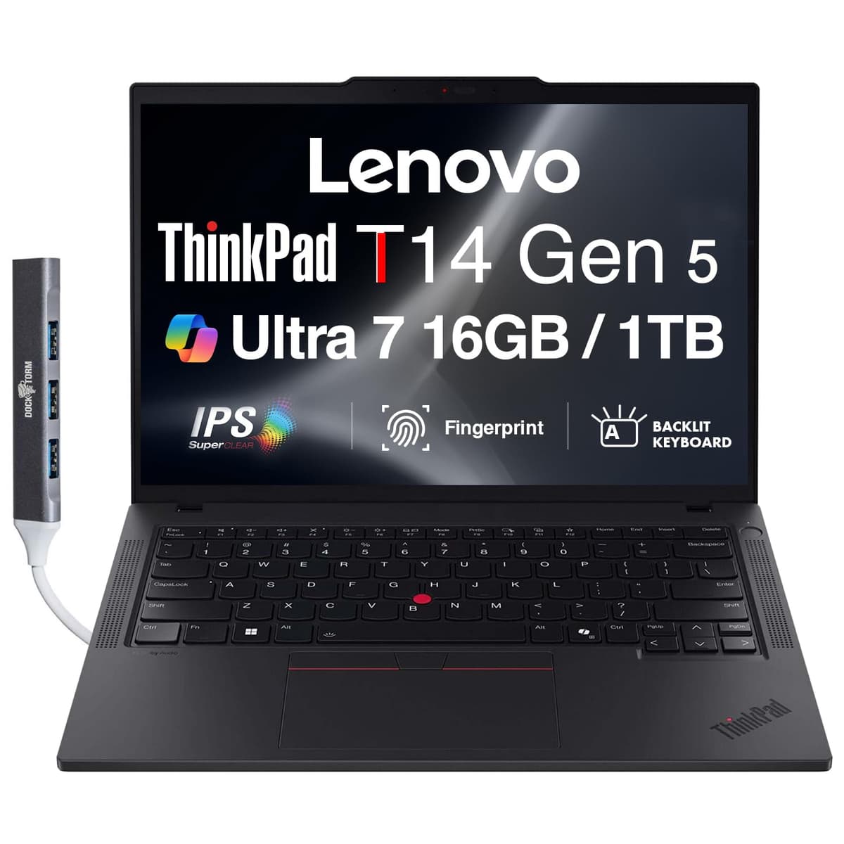 Lenovo ThinkPad T14 Gen 5 AI, 14" FHD+ 16:10, Intel Core Ultra 7 155U, 16GB DDR5, 1TB SSD, Win11 Pro