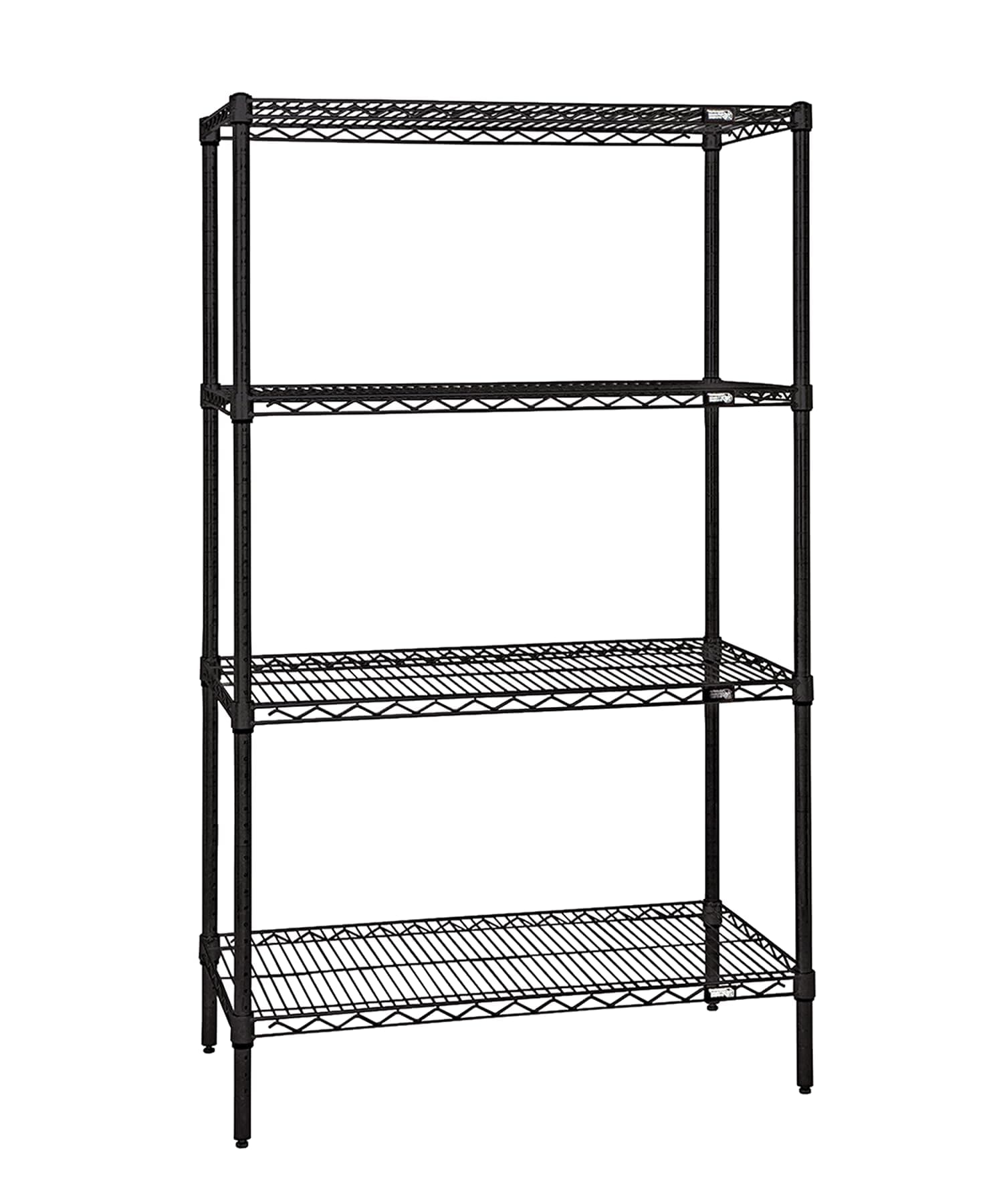 QUANTUM STORAGE SYSTEMS Wire 4 Shelf Starter KIT Negro 74in WR74-3672BK