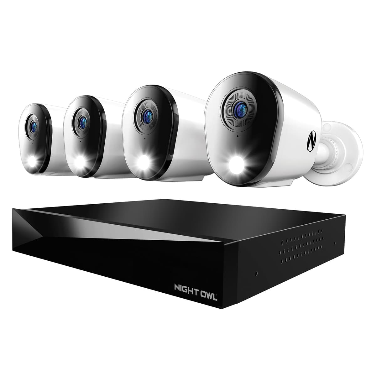Night Owl DVR de 12 Canales con Audio Bidireccional Sistema de Cámaras de Seguridad para el Hogar con (4) Cámaras Disuasorias Cableadas 4K HD Interior/Exterior y Disco Duro de 2TB (Agrega hasta 4 Cámaras Wi-Fi) (4 Cámaras) FTD8-PARENT 12 CHANNEL