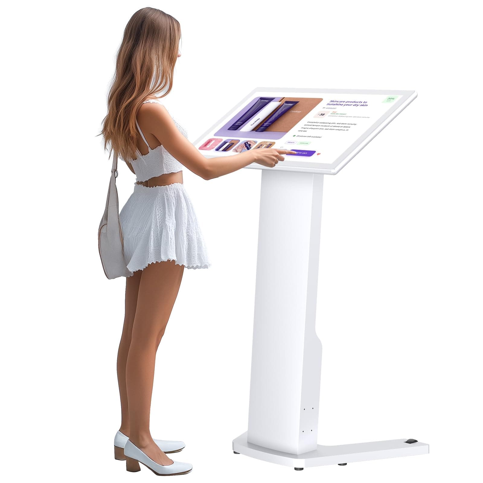 RIXZSIW MWE 32" Touch-screen Self Service Kiosk Floor Standing MWE-CS32WH09