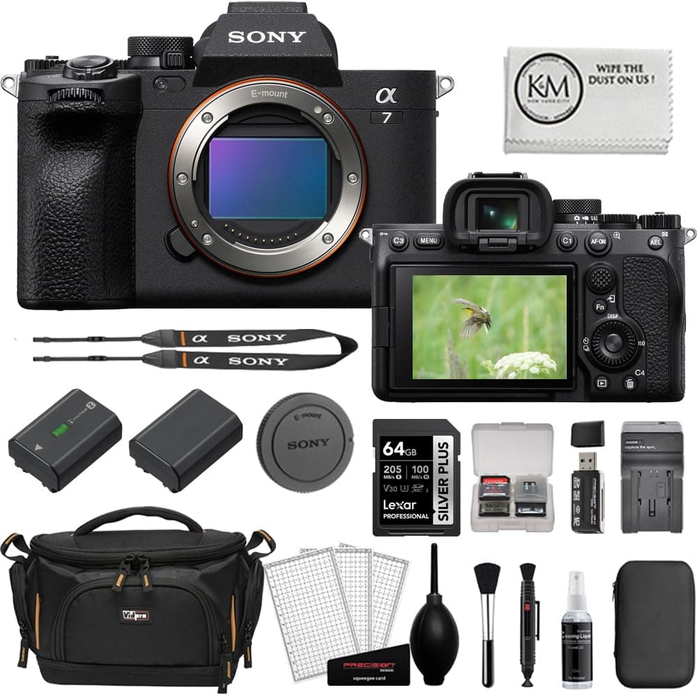 Sony Alpha a7 IV cuerpo con kit de 10 accesorios (64GB, cargador y batería extra) BSONILCE7M4B-006B