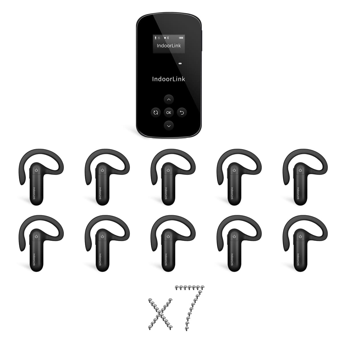 IndoorLink Sistema de Guía Turística Inalámbrico 1T70R, Transmisor Manual E211 + Receptor E103, Largo Alcance E211+E103