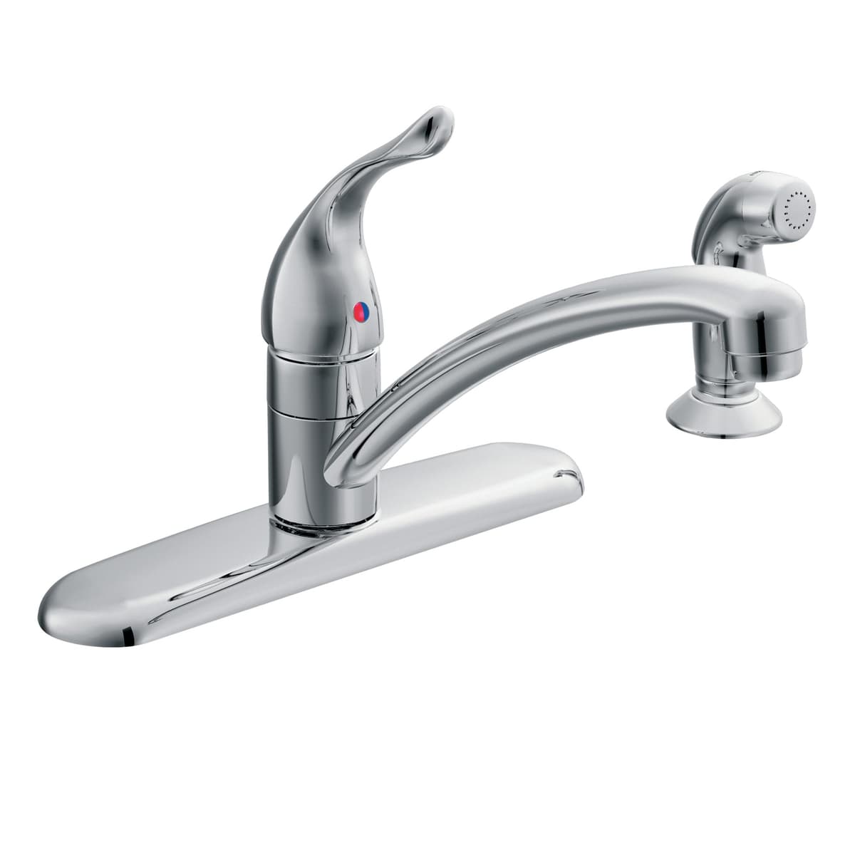 Grifo de cocina Moen Chateau cromo monomando con rociador lateral Protege, 67430 (Pack de 6)