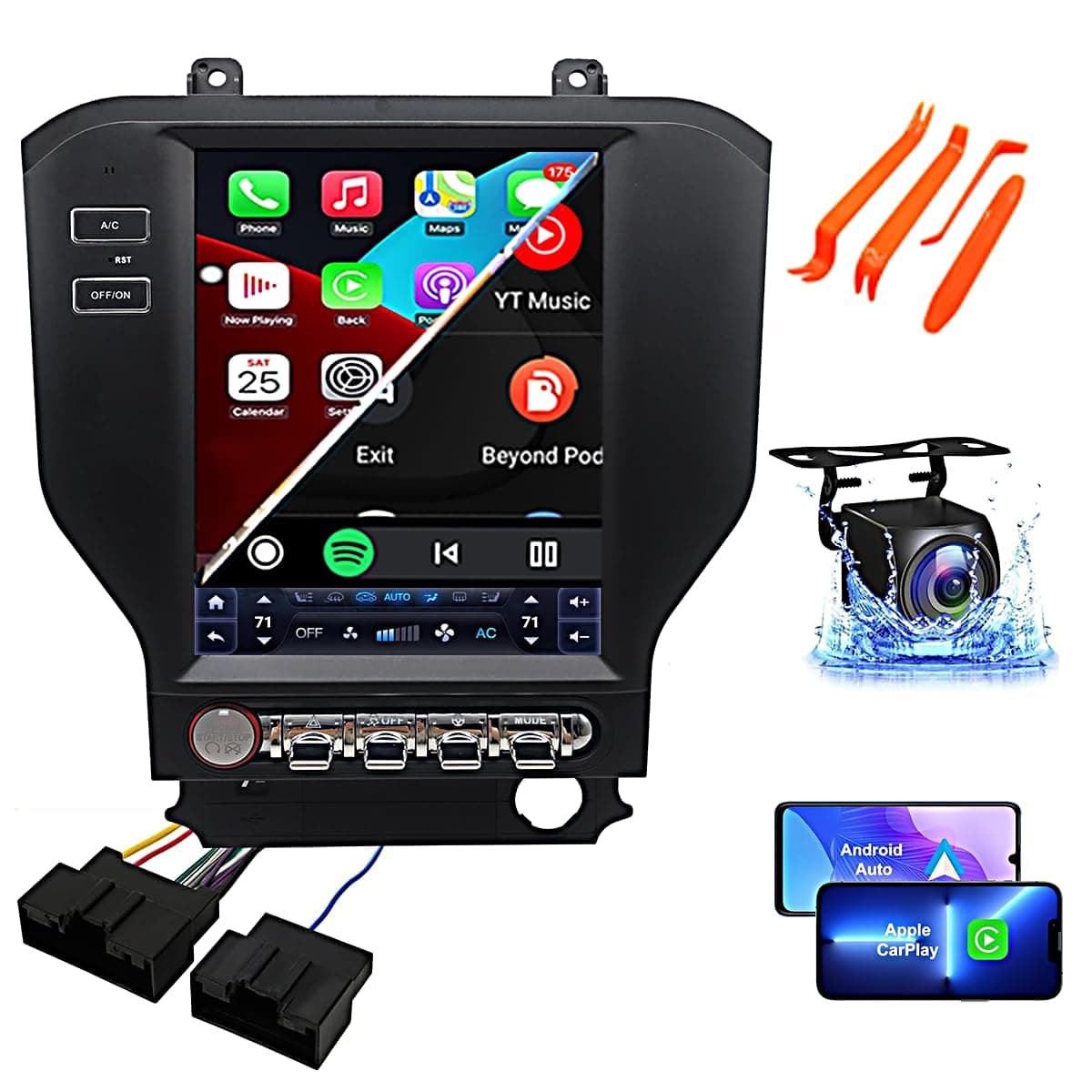 liyidaing Radio Android 10.4" para Ford Mustang 2015-2023 con 32GB ROM, CarPlay y Android Auto 4GB+32GB