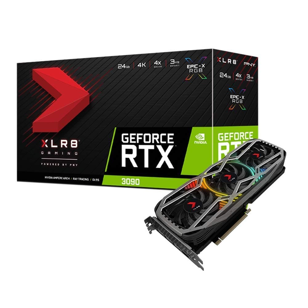 PNY GeForce RTX 3090 24GB XLR8 REVEL EPIC-X RGB Triple Fan (Renewed) VCG309024TFXPPB-cr