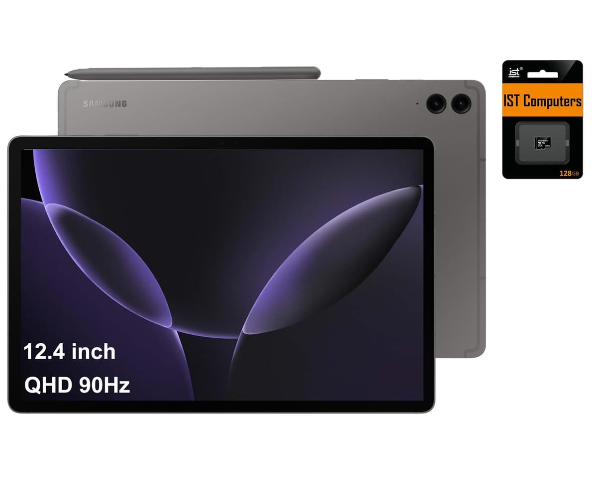 SAMSUNG Galaxy Tab S9 FE+ Plus Tableta Android (Pantalla táctil 12.4”, 8GB RAM, 256GB Almacenamiento, Larga duración de batería, S Pen, 1 Cámara frontal + 2 Cámaras traseras, Diseño ligero y duradero) SM-X610, Versión NA