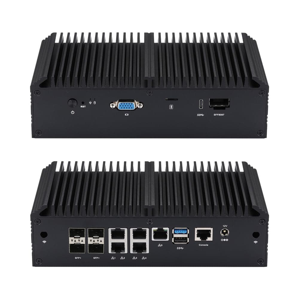 Qotom Q20332G9-S10 Mini PC fanless con 5x 2.5G LAN y 4x SFP+ (Intel Atom C3758) Q20332S9-S10