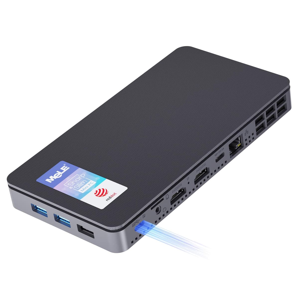 MeLE Mini PC con Windows 11 Pro, Micro PC de Escritorio Overclock 4C N150 32GB RAM DDR4 512GB SSD, Triple Pantalla 4K, USB-C, USB 3.2/WiFi/BT/Ethernet para Oficina/Negocios/Home, PC Portable con Ventilador