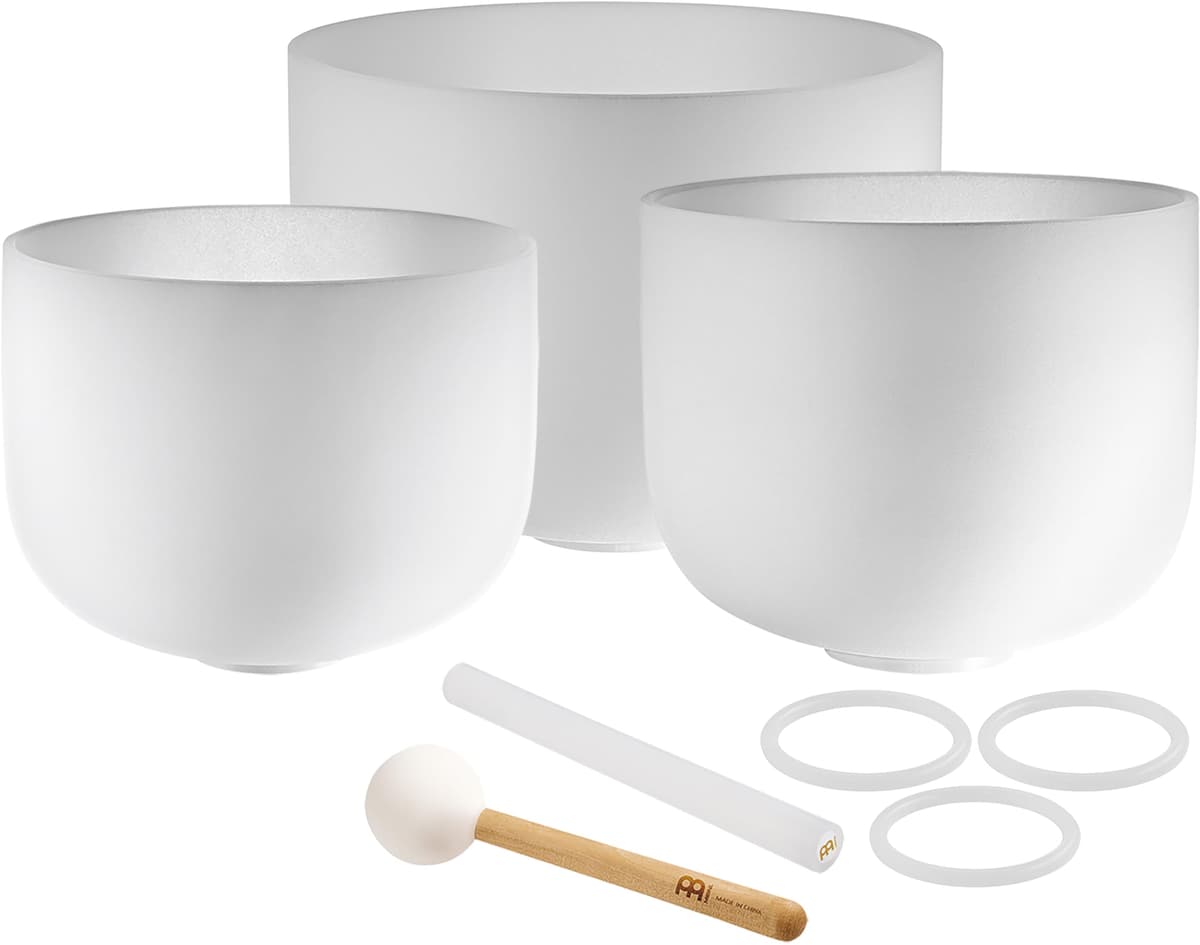 Set de 3 cuencos cantores de cristal Meinl Sonic Energy (A4, F4, D4) con mazos CSBSETAFD
