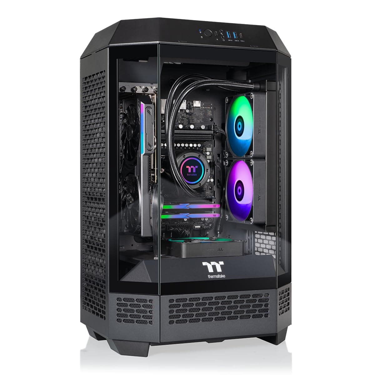 Thermaltake Reactor 8796X Gaming Desktop (Ryzen 7 8700F, RX 9060 XT, 32GB, 1TB) T3BK-B650-96X-LCS