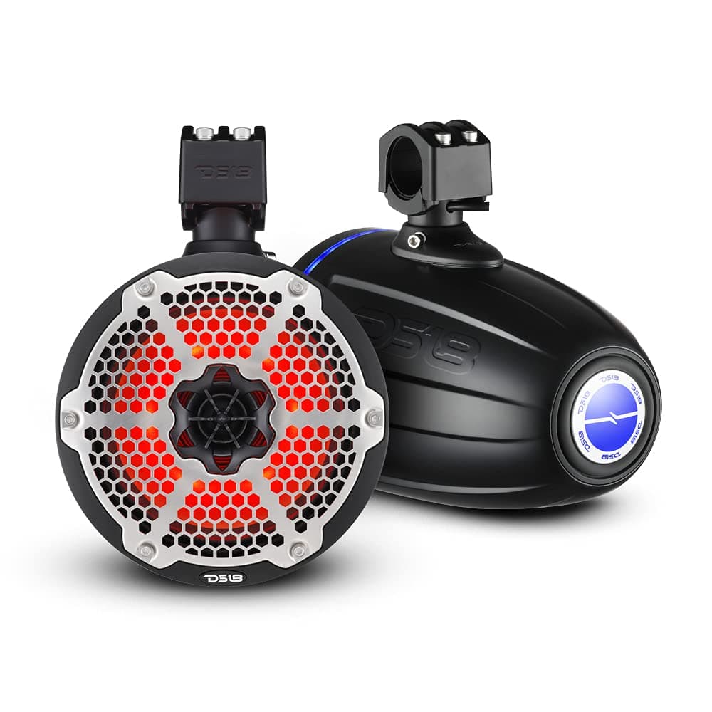 DS18 NXL-X8TPNEO/BK 8" Tower marinos neodimio con radiador pasivo integrado, driver 1" y luces LED RGB, IP65 (par)