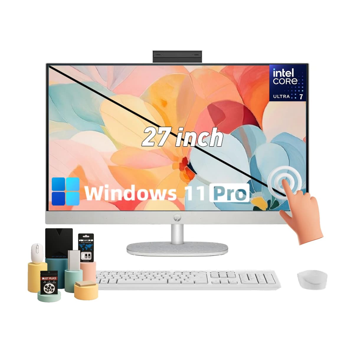 HP All-in-One 27" FHD Touchscreen, Intel Ultra 7 155U, 64GB DDR5, 2TB SSD, Windows 11 Pro