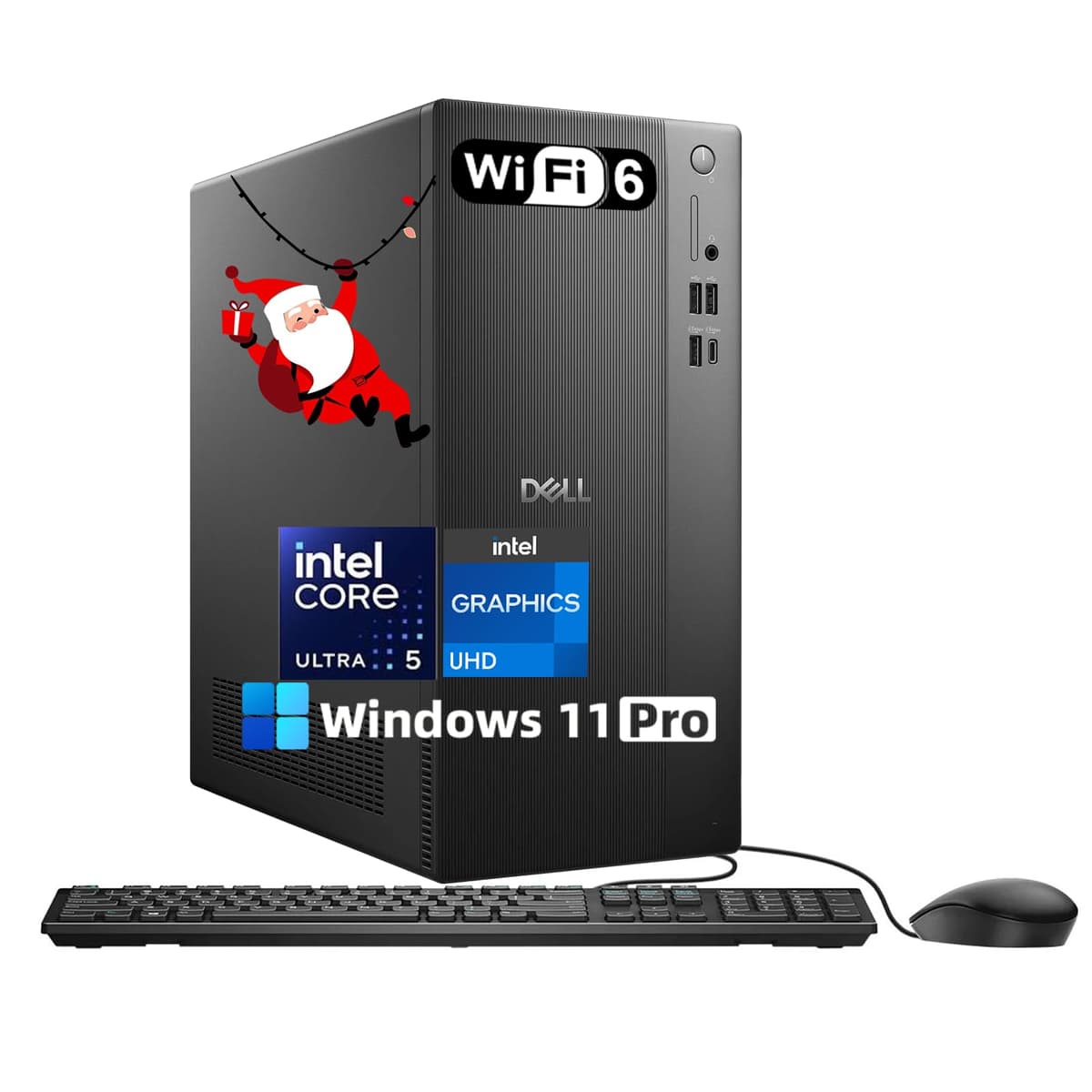 Dell ECT1250 Desktop Empresarial - Intel Ultra 5 225 (10 núcleos), 32 GB DDR5, 2 TB SSD, Wi-Fi 6, Bluetooth 5.4, Intel UHD Graphics, Windows 11 Pro, Torre con teclado y mouse