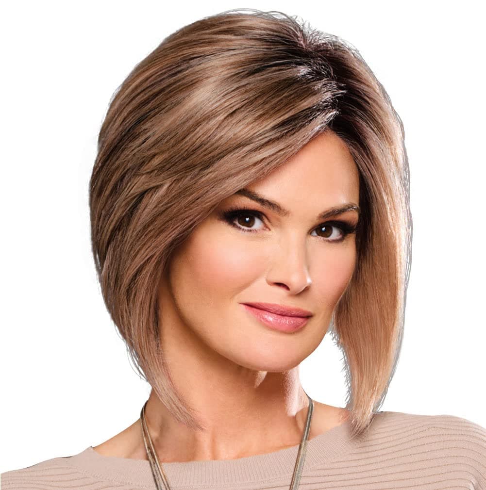 Hair u wear Raquel Welch Boudoir Glam peluca bob a la altura de la barbilla, 100% anudada a mano, casquete Petite-Average, RL14/22SS Wheat