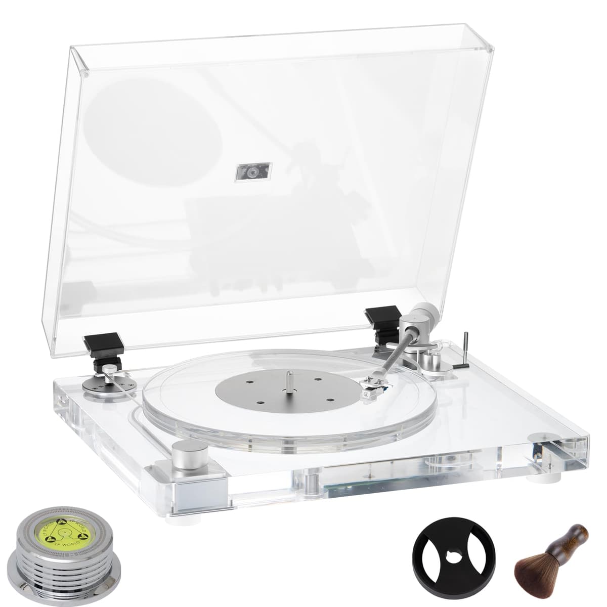 TwkleBay X10-TKBN Tocadiscos Acrílico Transparente Bluetooth 2 Velocidades con Cartucho AT-VMN95E
