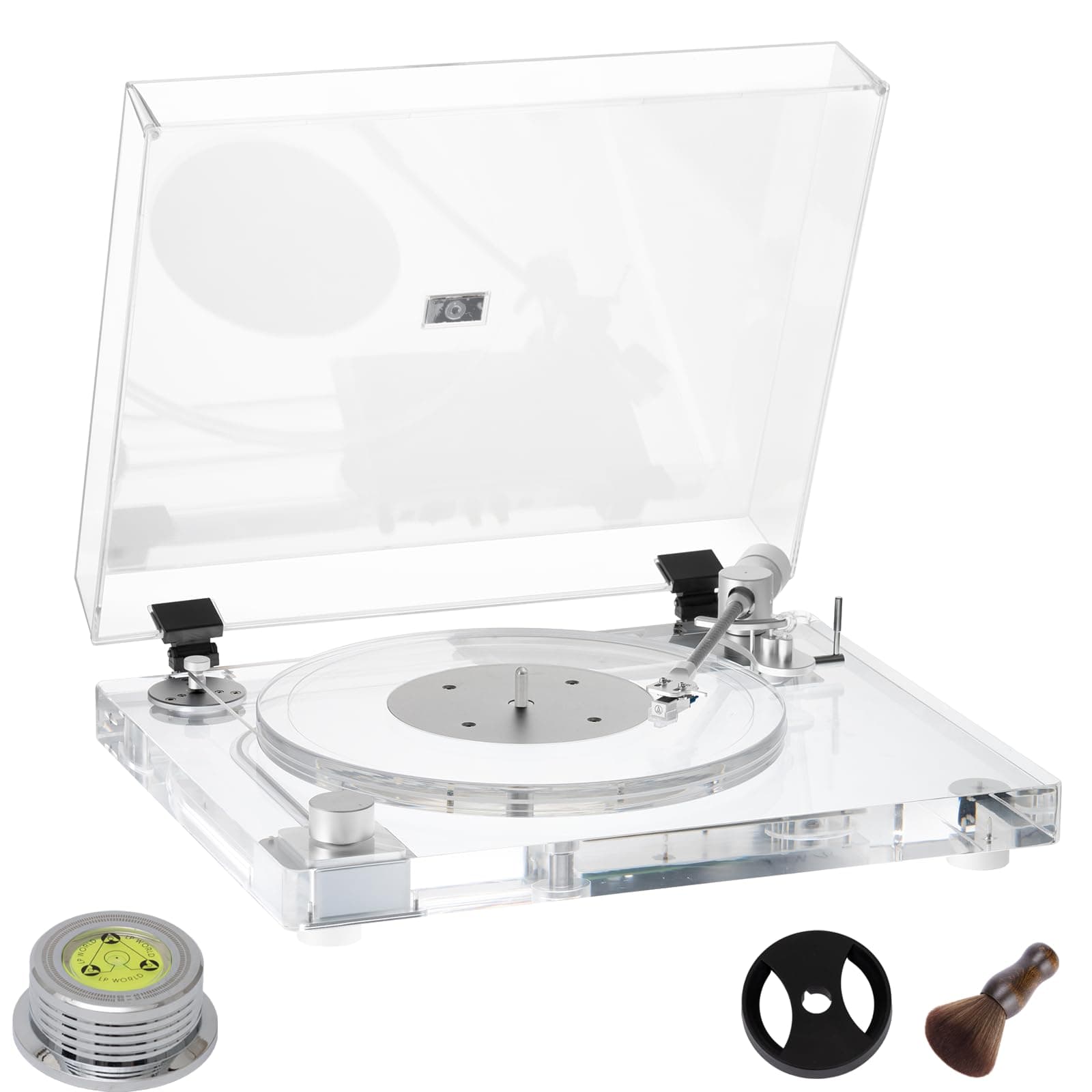 TwkleBay X10-TKBN Tocadiscos Acrílico Transparente Bluetooth 2 Velocidades con Cartucho AT-VMN95E