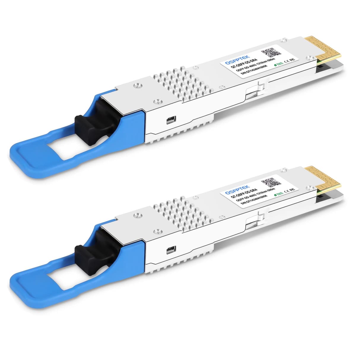 QSFPTEK 400GBASE-DR4 QSFP-DD, PAM4 1310nm 500m, MTP/MPO SMF, Pack de 2 BRQT-QDD-400G-DR4-S-2pack