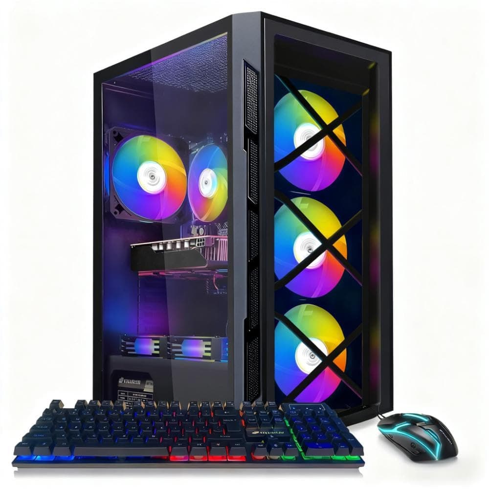 PC de Escritorio Gaming STGAubron, GeForce GTX 1660 Super 6GB, Intel Core i7 hasta 3.9 GHz, 16 GB RAM, 512 GB SSD, WiFi, BT 5.0, 6 Ventiladores RGB, Windows 11 Home ABR0122