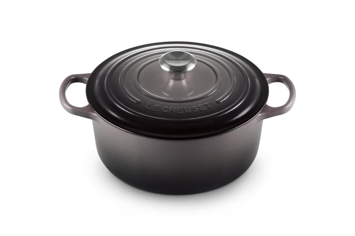 Olla holandesa redonda Le Creuset esmaltada Signature, 9 qt, color Oyster LS2501-307FSS