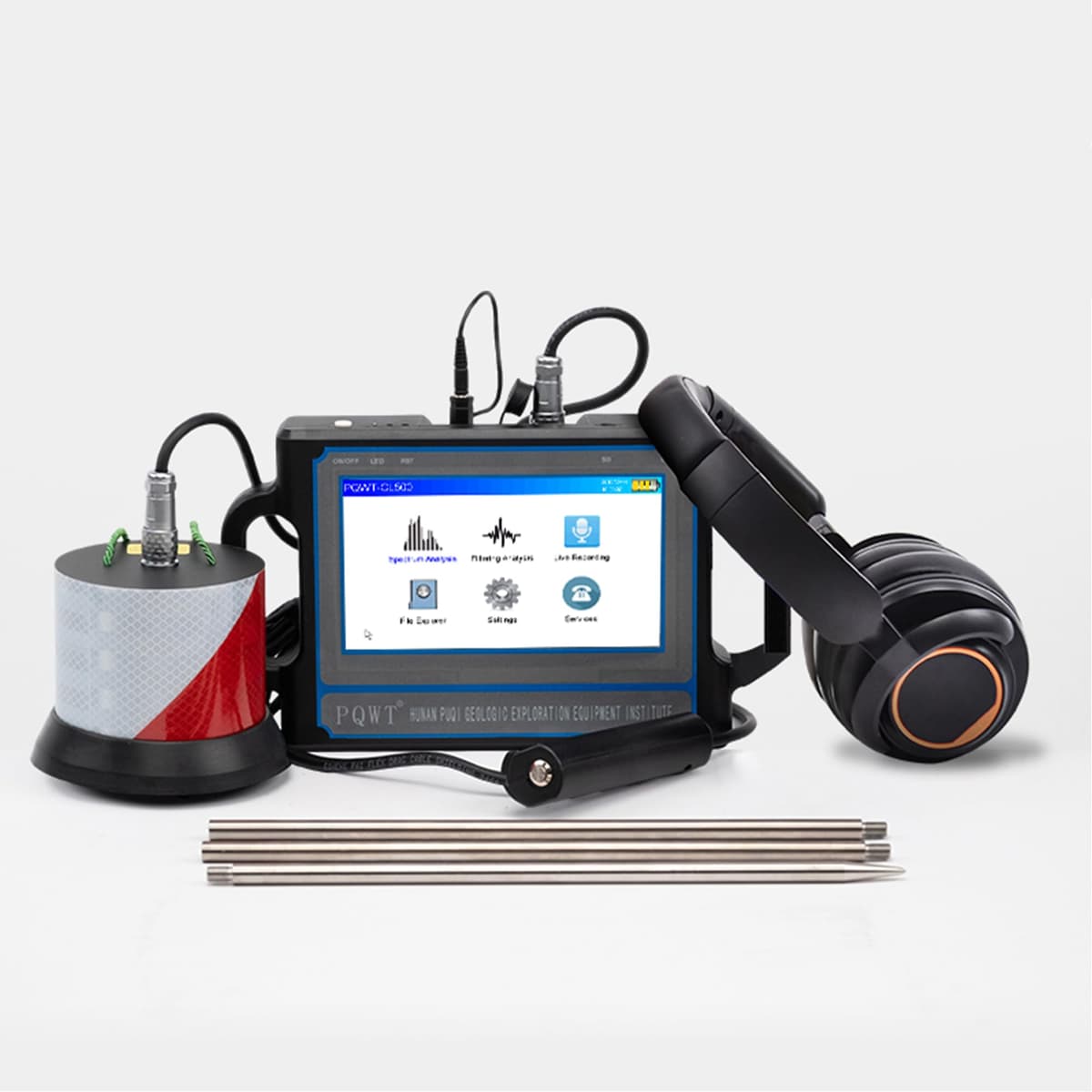 PQWT CL200 Detector de fugas de agua para tuberías con pantalla táctil LCD y sensores acústicos