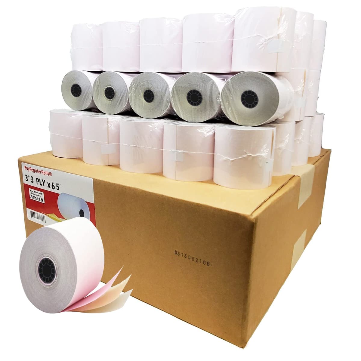 BuyRegisterRolls Star SP700 Papel para impresora de cocina 3-ply 3" x 65' - 1000 rollos BRR