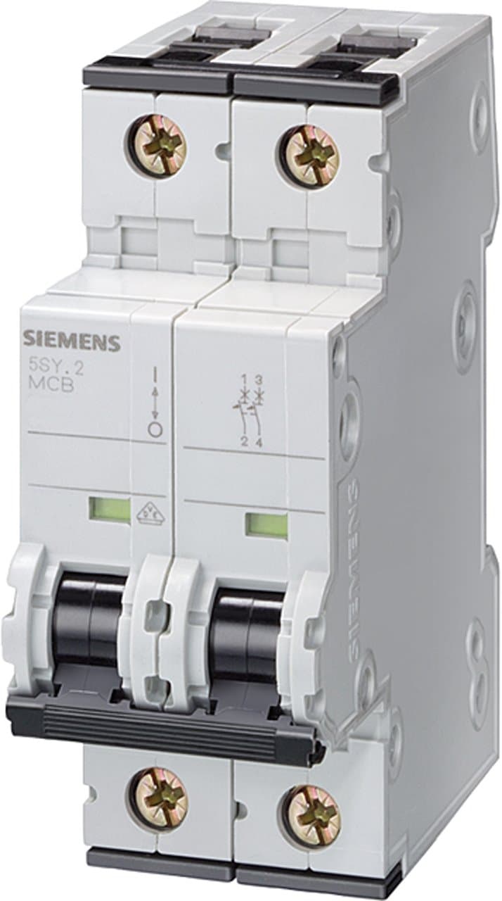 Siemens 5SY42506 Protector suplementario UL 1077, 2 polos, 50 A, curva B, montaje en riel DIN