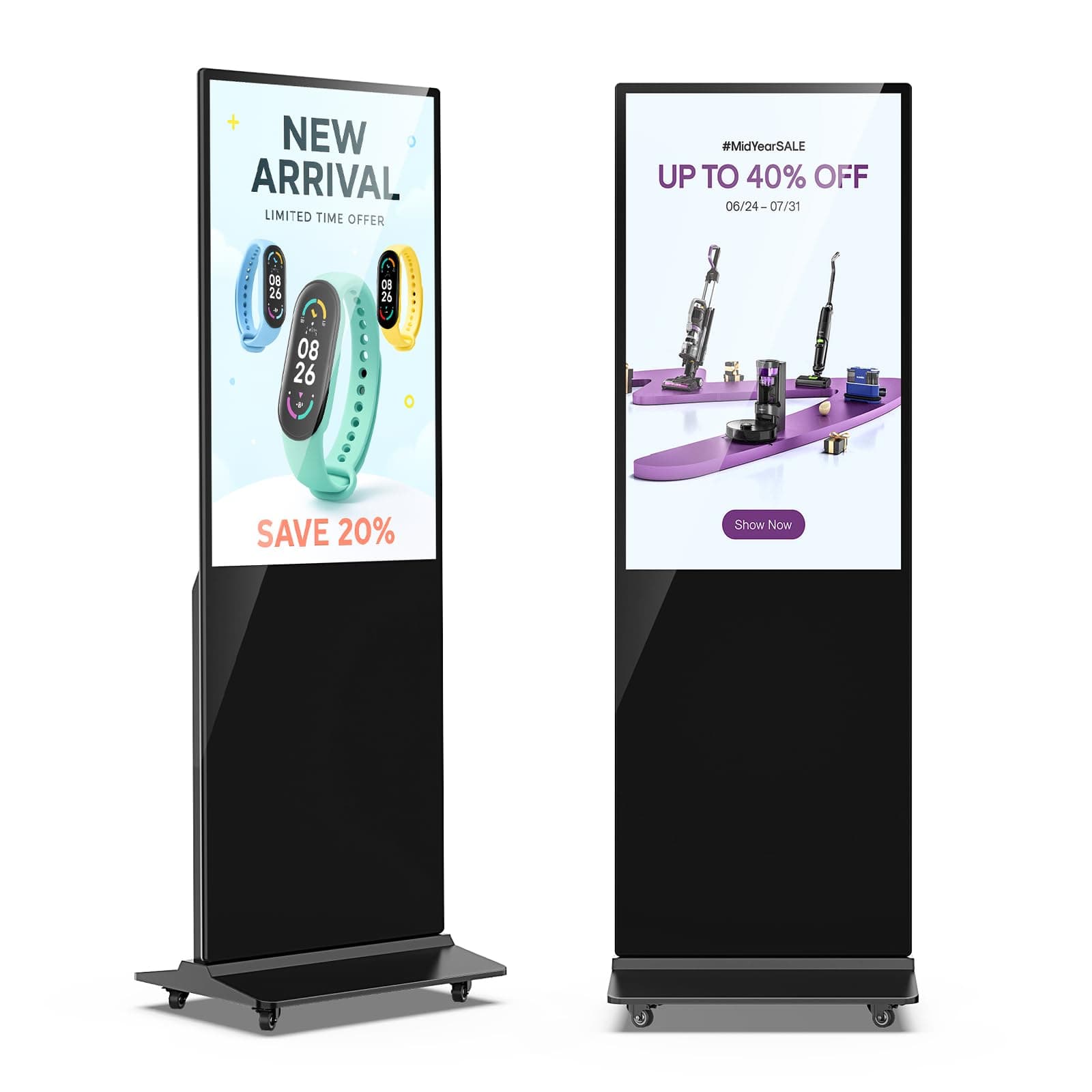 JIYANG 37" Digital Signage Piso Android para Publicidad Comercial (Negro)