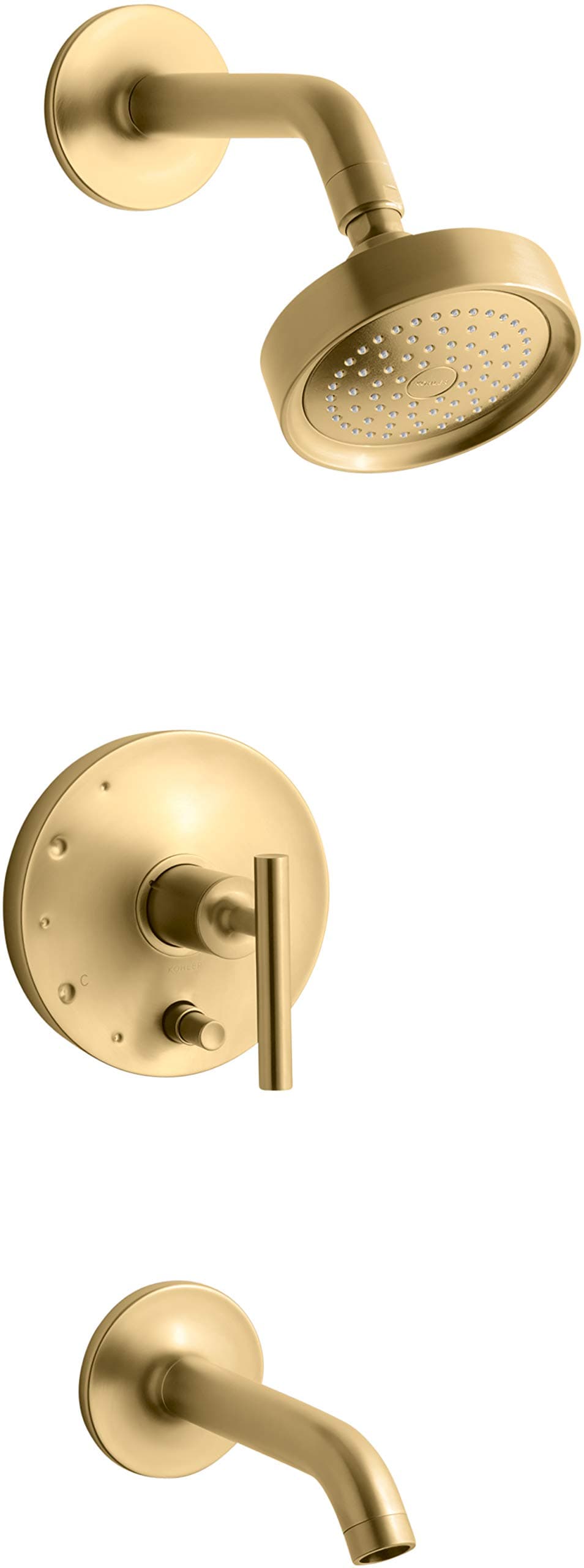 KOHLER Purist Rite-Temp Trim para ducha con manija palanca y cabezal 2.5 gpm K-T14420-4-2MB