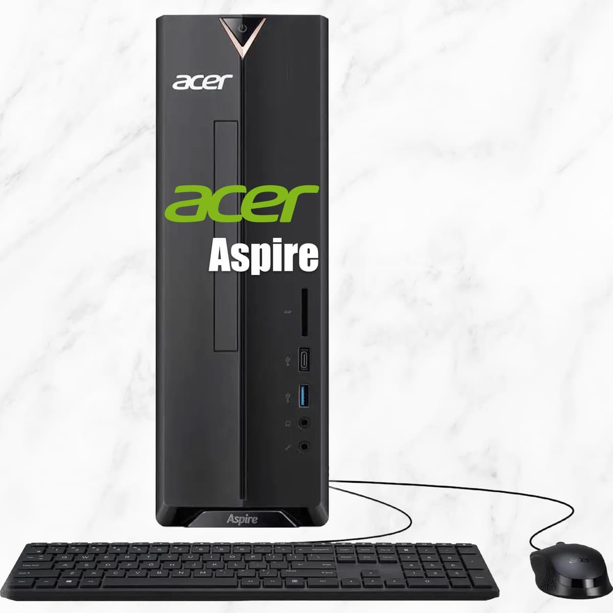 Computadora de Escritorio Compacta Acer Aspire SFF 8L | CPU Intel Multi-Core | 32GB RAM, 2TB SSD PCIe | Windows 11 | Wi-Fi 6E | Gráficos Intel UHD | Lector de Tarjetas SD, Soporte 4K, Teclado y Mouse con Cable DTAUB11