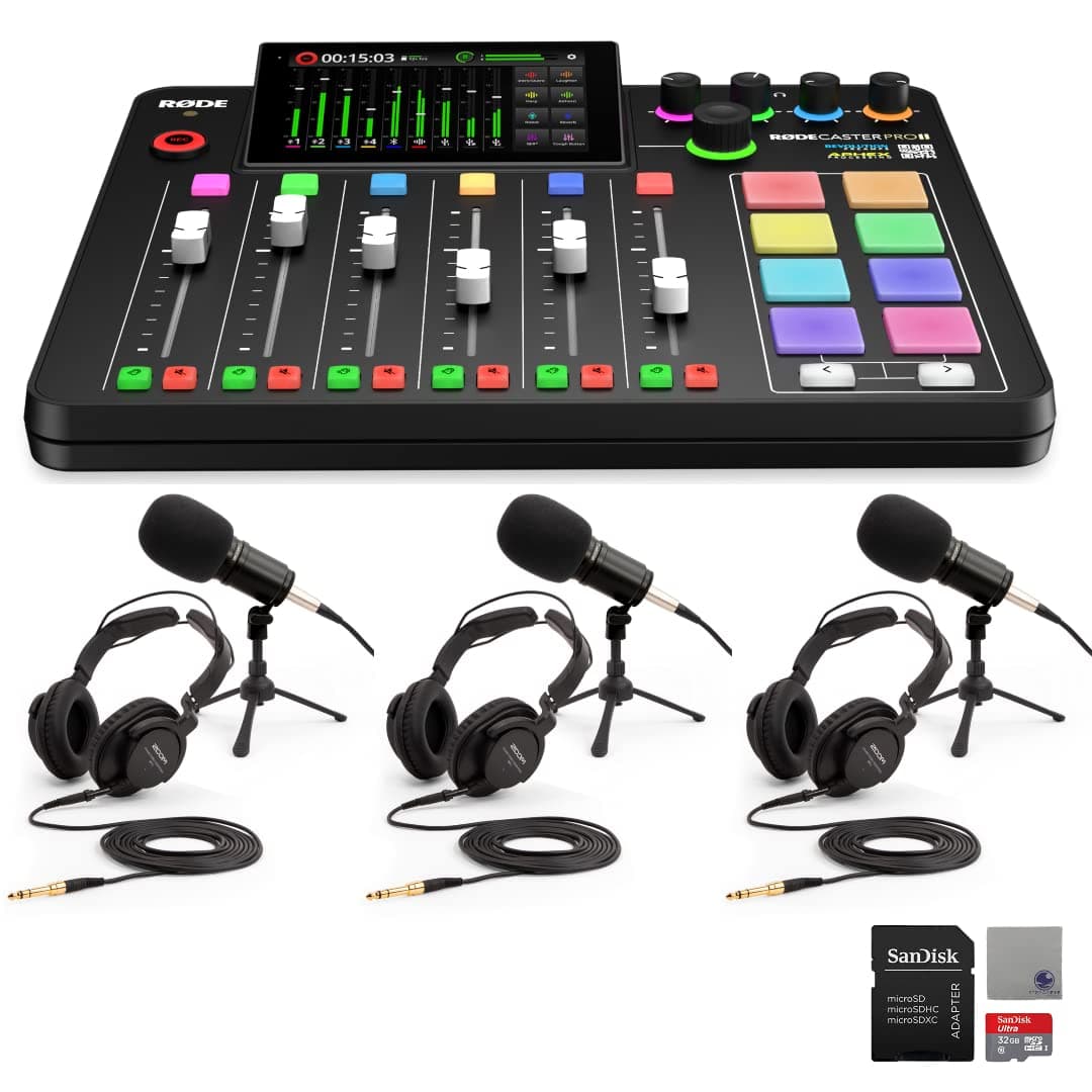 StreamEye Rode RODECaster Pro II Bundle con 3x Zoom ZDM-1, microSD 32GB y paño RCPII | ZDM1-PMP x3