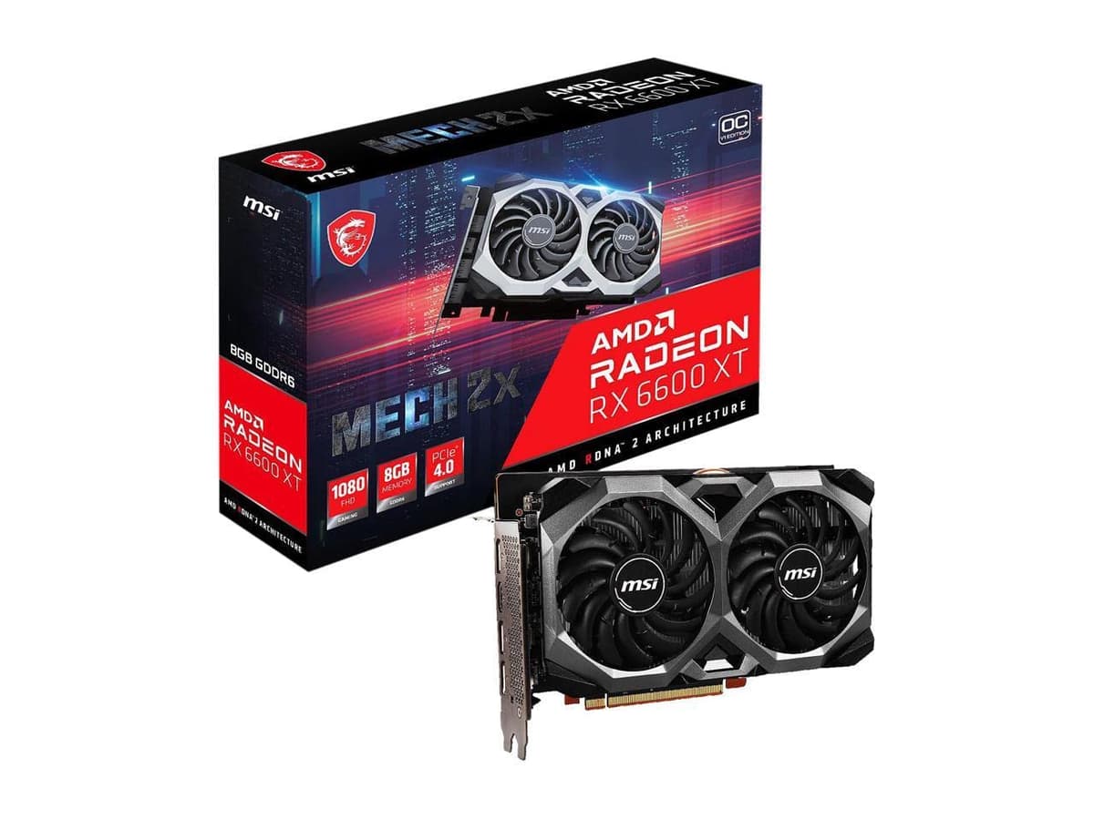 MSI Radeon RX 6600 XT MECH 2X 8G OCV1 8GB GDDR6, 2602 MHz Boost Clock