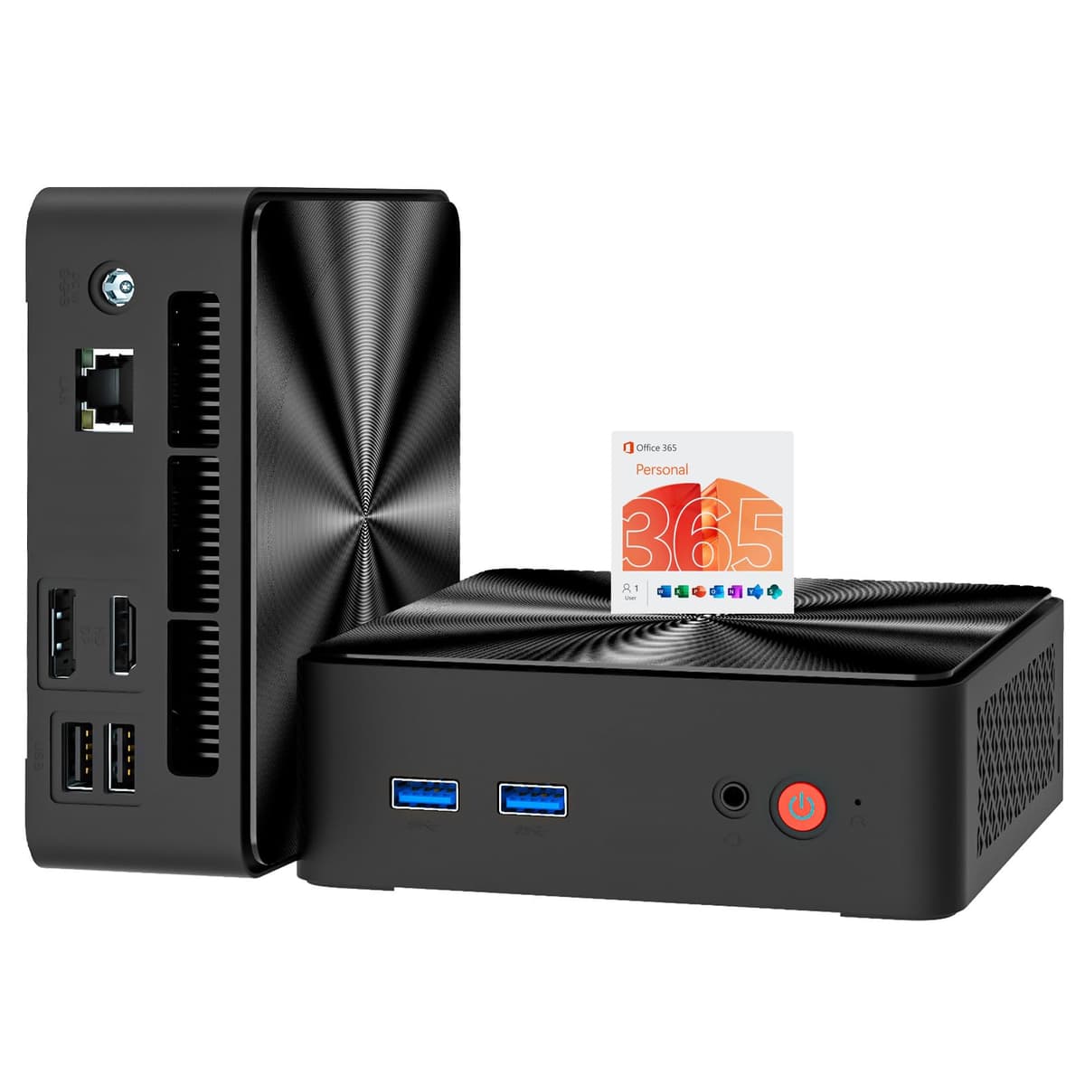 QAZIPO Mini PC Intel N100 4-core 16GB RAM 512GB SSD Windows 11 Dual 4K Office 365 JNE10