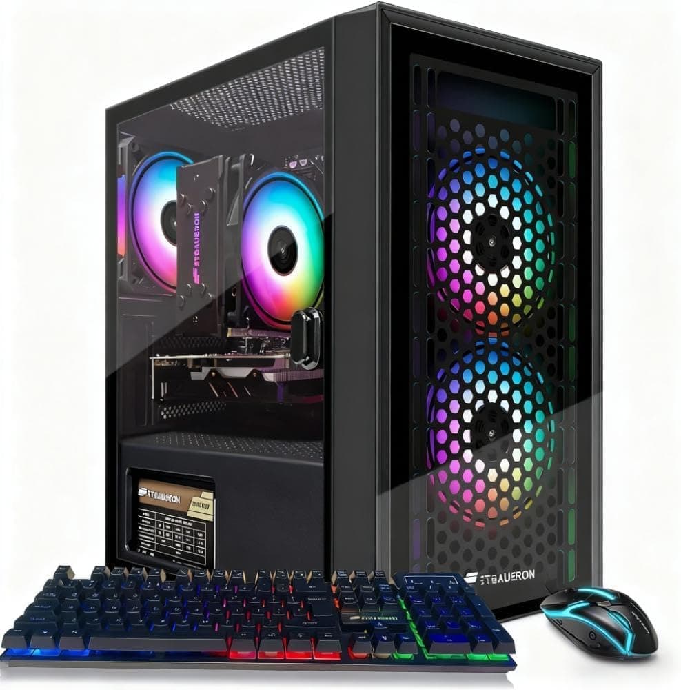 PC de Escritorio STGAubron Gaming, Intel i7 Xeon E5 3.0GHz, Radeon RX 550 4GB, 16GB RAM, SSD 512GB, WiFi, BT 5.0, Ventiladores RGB x3, Windows 11 Home ABR0124