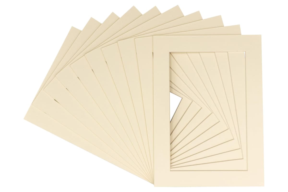 Poster Palooza Pack de 100 paspartús precortados 8x12 para marco 12x16 - Textured Cream M1732