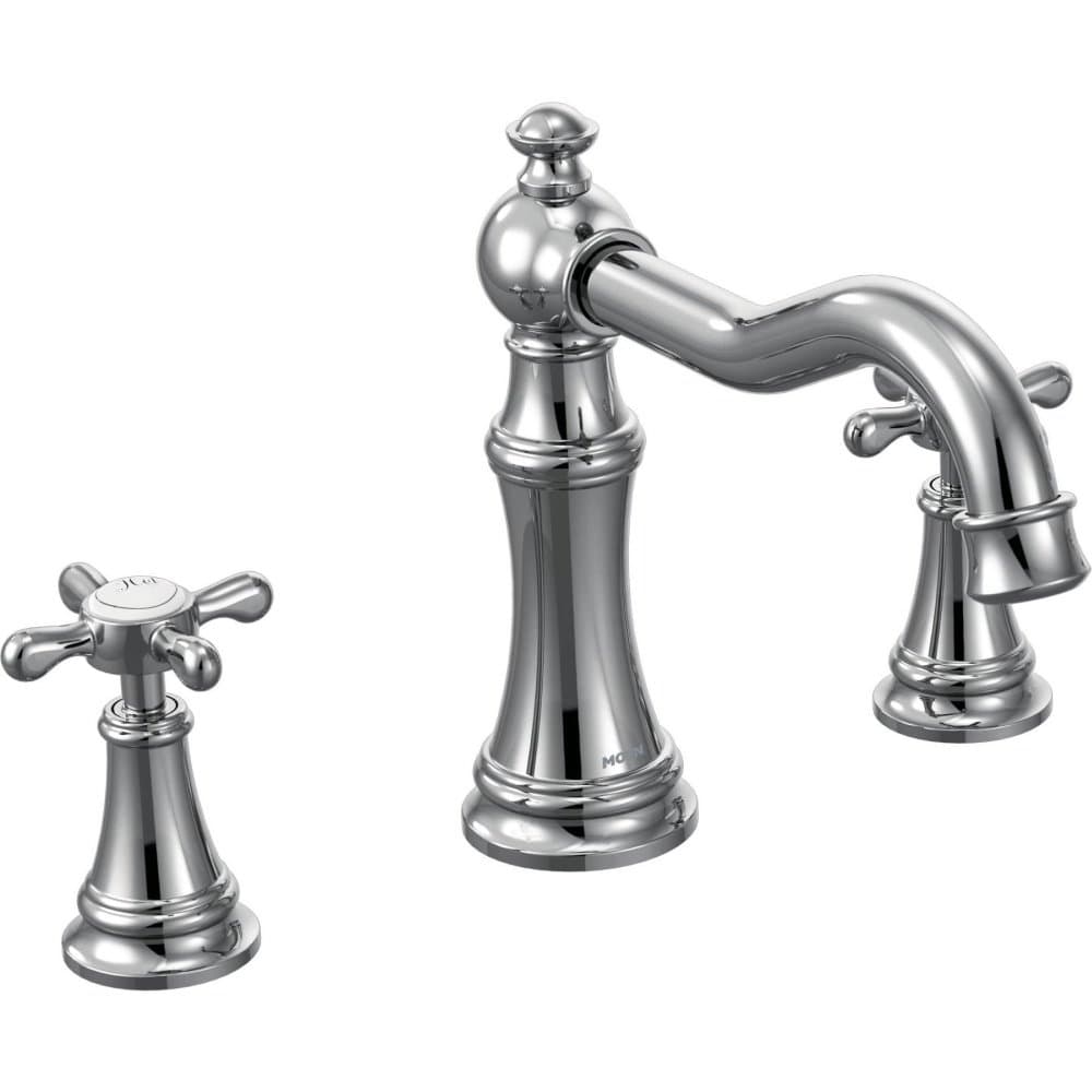 Moen TS22101 Weymouth bacha de tina romana dos manijas alto arco, cromo (trim only)