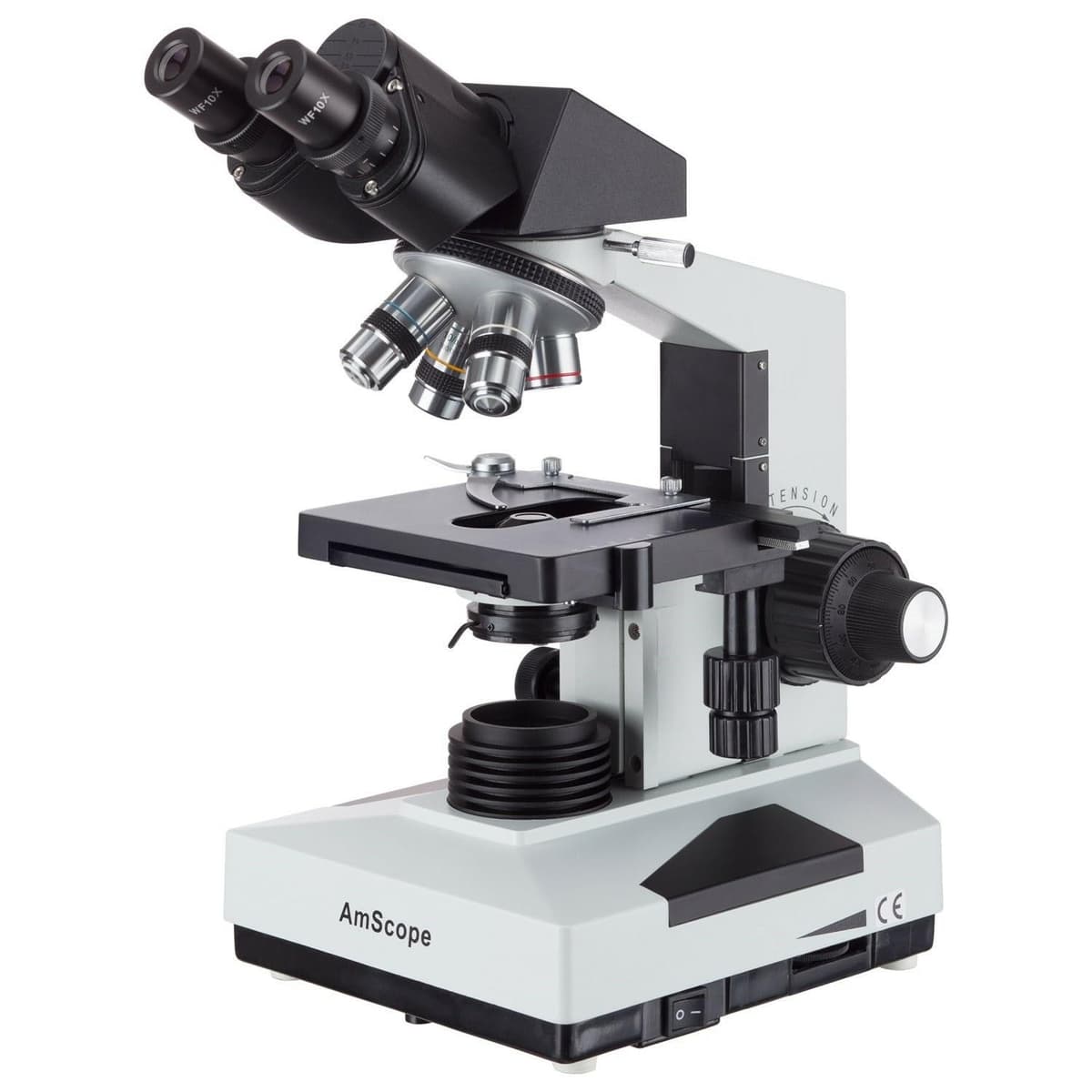 AmScope B490B-LED Microscopio compuesto binocular 40X-2000X con iluminación LED