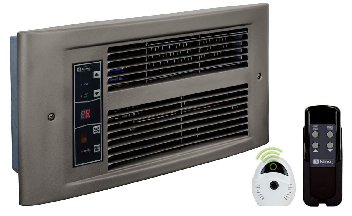 KING PX2017-ECO-SN-R PX ECO2S Calefactor Eléctrico de Pared de 2 Etapas (Níquel Satinado, 1750W / 208V)