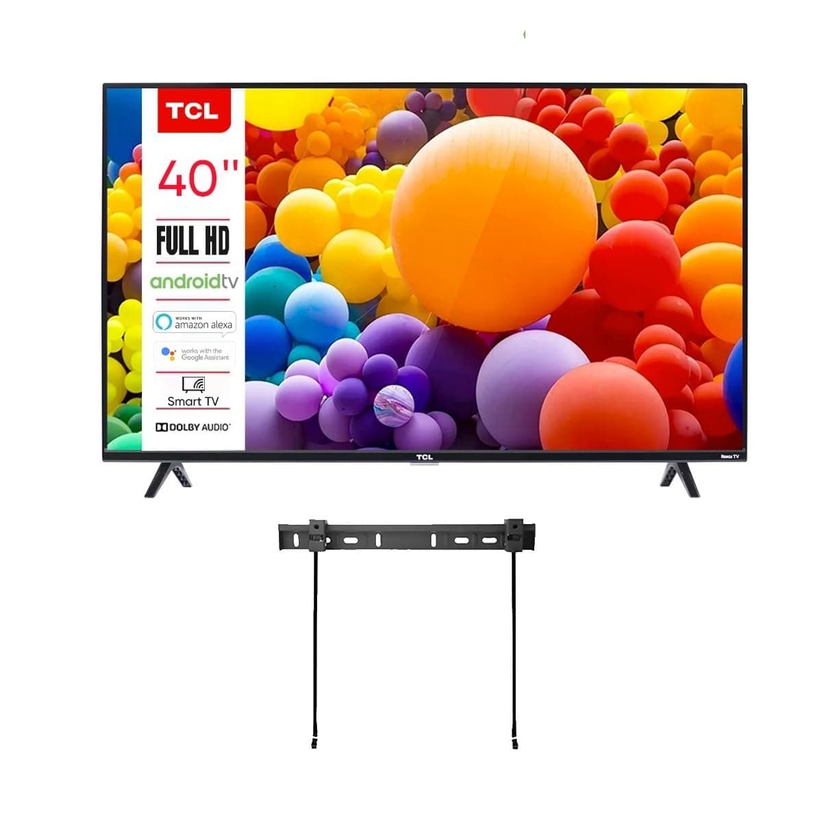 TCL TV Android inteligente LED FHD de 40 pulgadas Clase 3 con Chromecast integrado, Bluetooth, soporte de pared, compatible con AirPlay, Siri, Alexa y Hey Google (Reacondicionado)