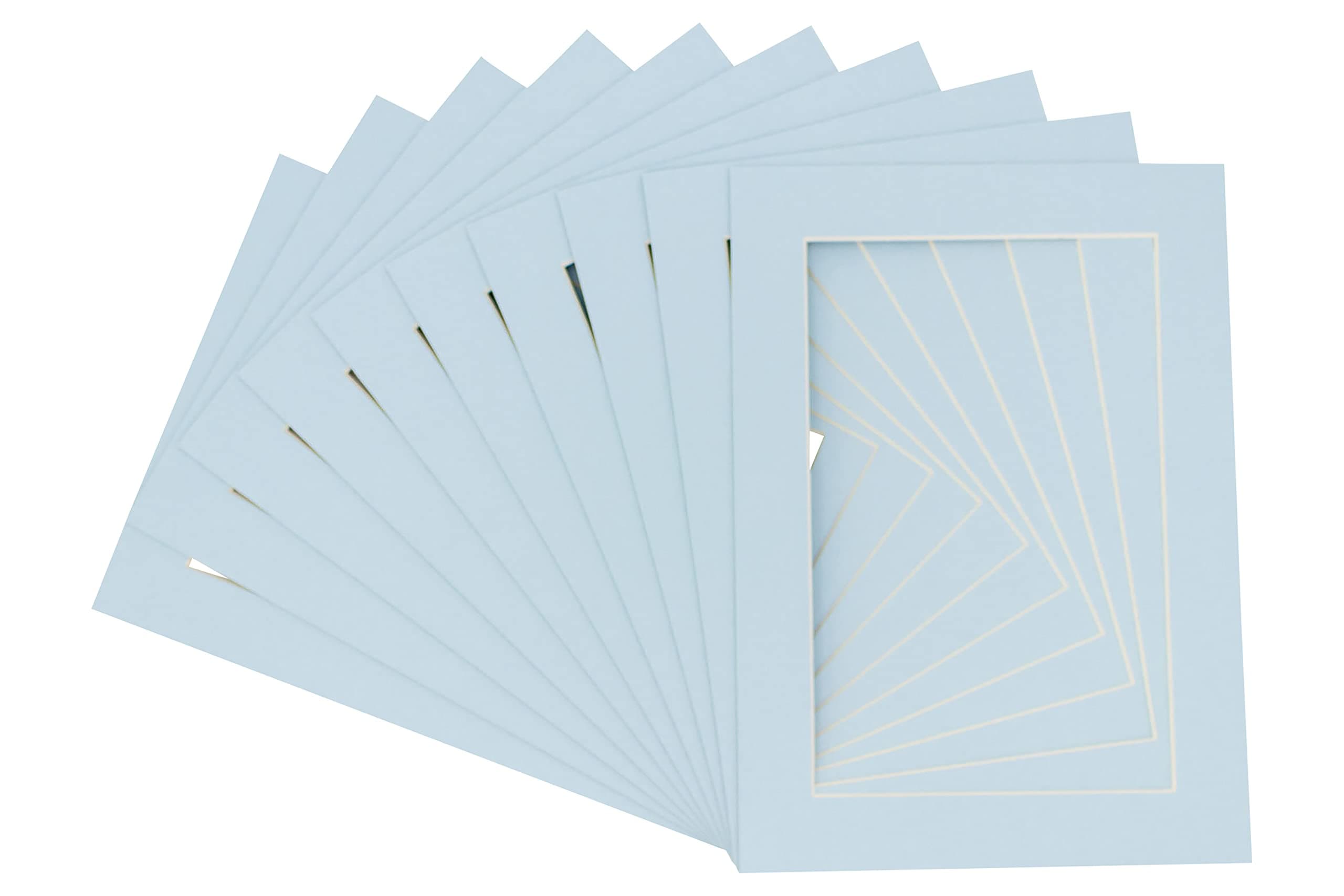Poster Palooza Mat Board precortado 8x12 para marco 12x16, Baby Blue, pack de 100 M1883