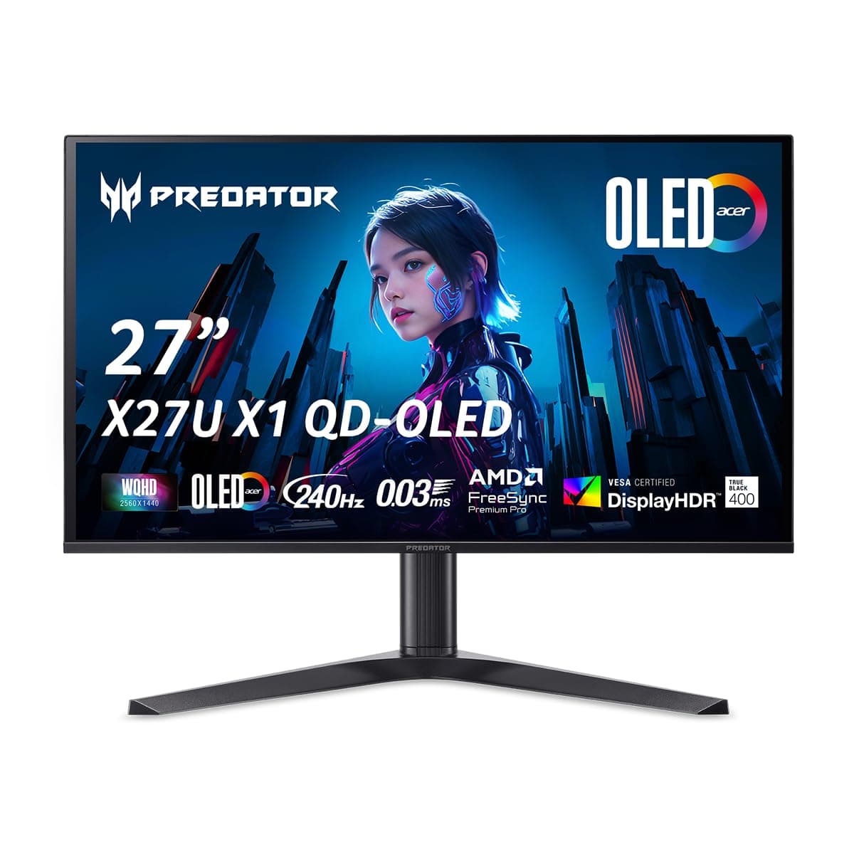 acer Predator X27U X1bmiiphx 27" WQHD QD-OLED 240Hz Monitor Gaming UM.GXXAA.101