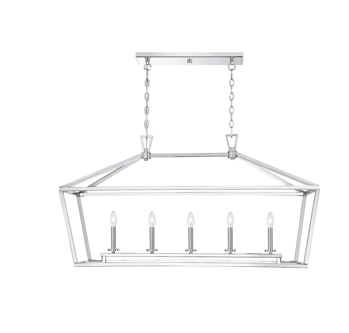Savoy House Townsend candelabro lineal 5 luces, 24" H x 44" L, Polished Nickel 1-324-5-109