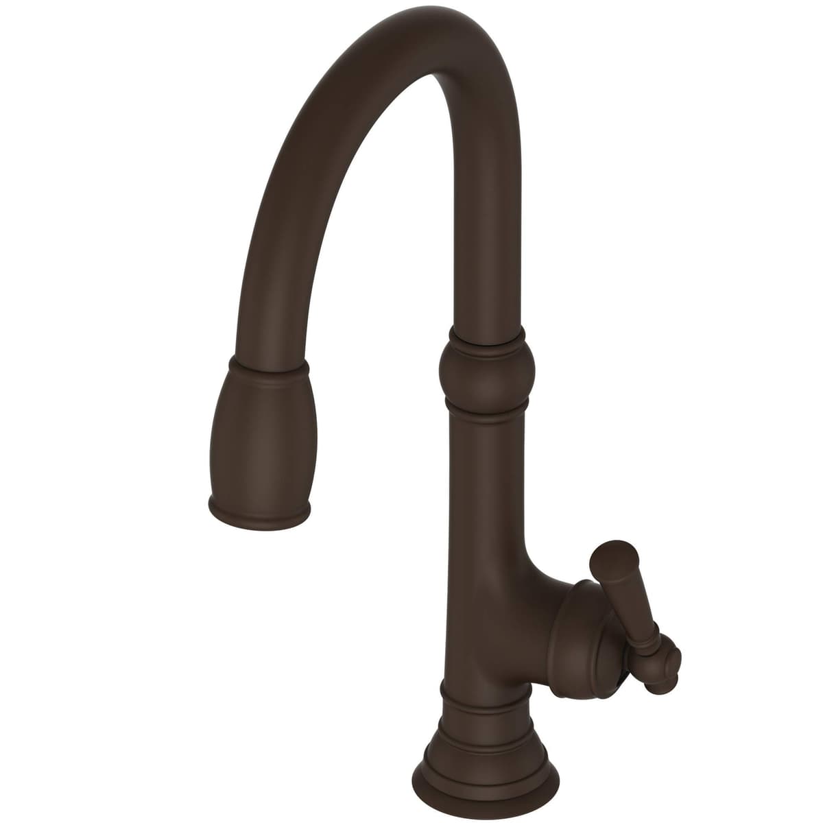 Newport Brass 2470-5103 Jacobean Grifo de Cocina con Mango de Palanca y Rociador Extraíble, Oil Rubbed Bronze 2470-5103/10B